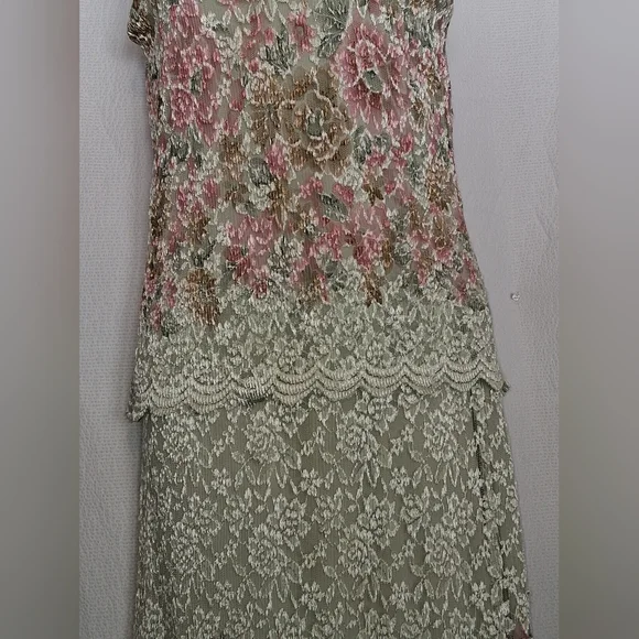 Vintage Easter Full Lace Detailed Elegant Floral Wedding Scalloped  Dress Small - Picture 9 of 12